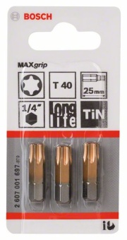 2607001697 Насадка-бита Max Grip 3шт T40, 25 mm 2.607.001.697